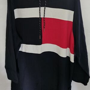 Colorblock Hoodie with Red, White, and Black